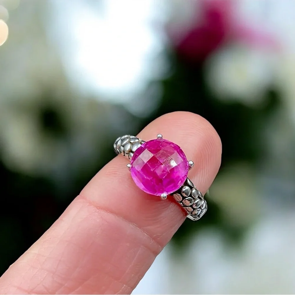 🌺Michael Dawkins Sterling & Pink Sapphire Ring - Picture 2 of 11
